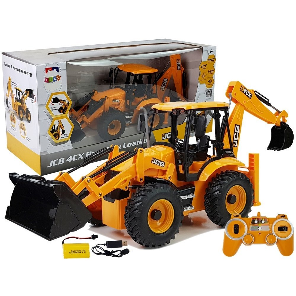 Double Eagle DOUBLE E: RC távirányítós kotrógép kanállal, hanggal JCB 1:20 RTR