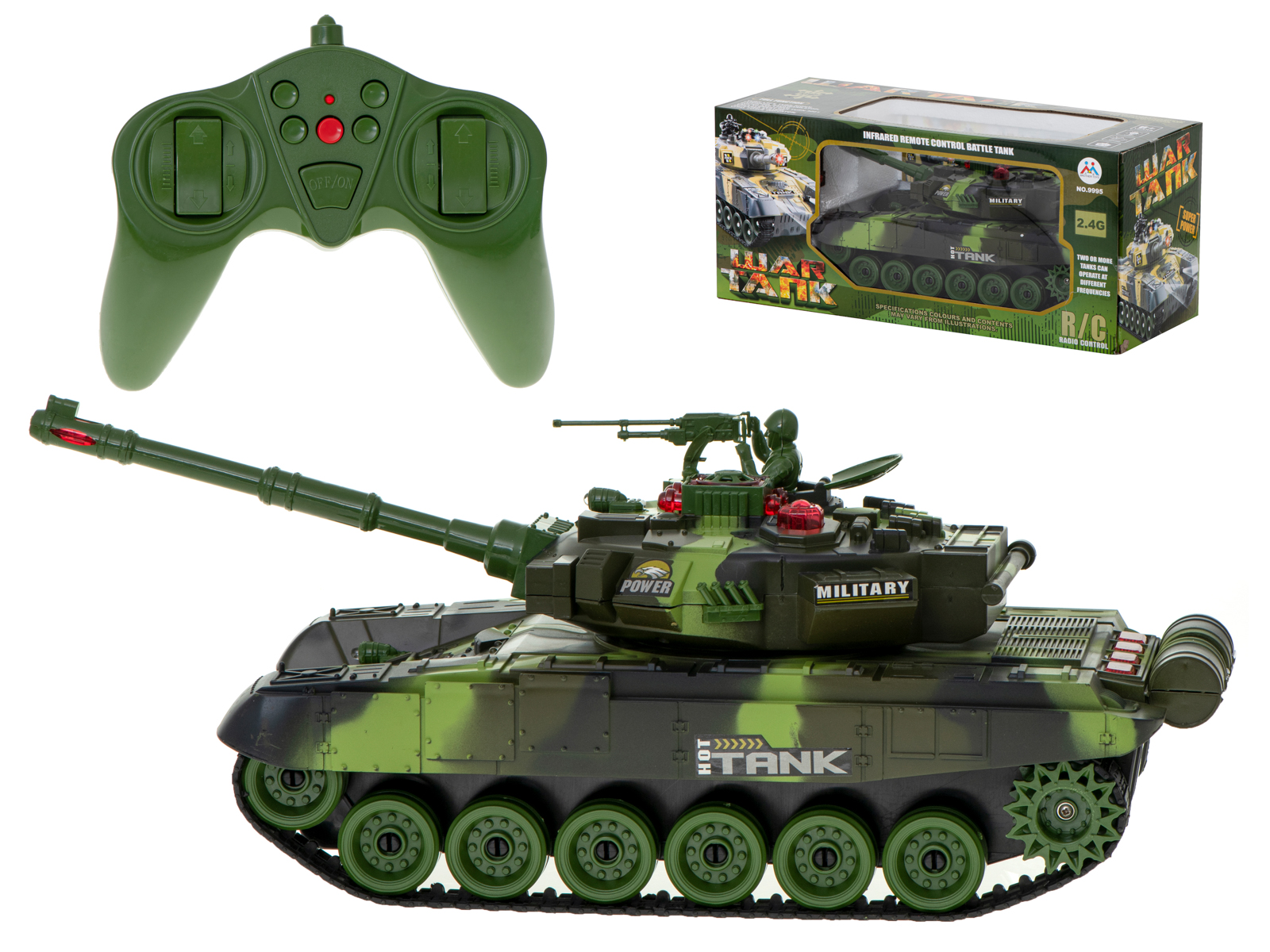 RC távirányítós katonai tank RTR 2,4 GHZ 9995
