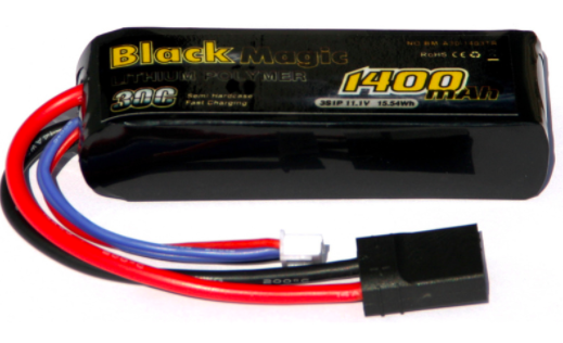 Black Magic LiPol Car 11.1V 1400mAh 30C Traxxas