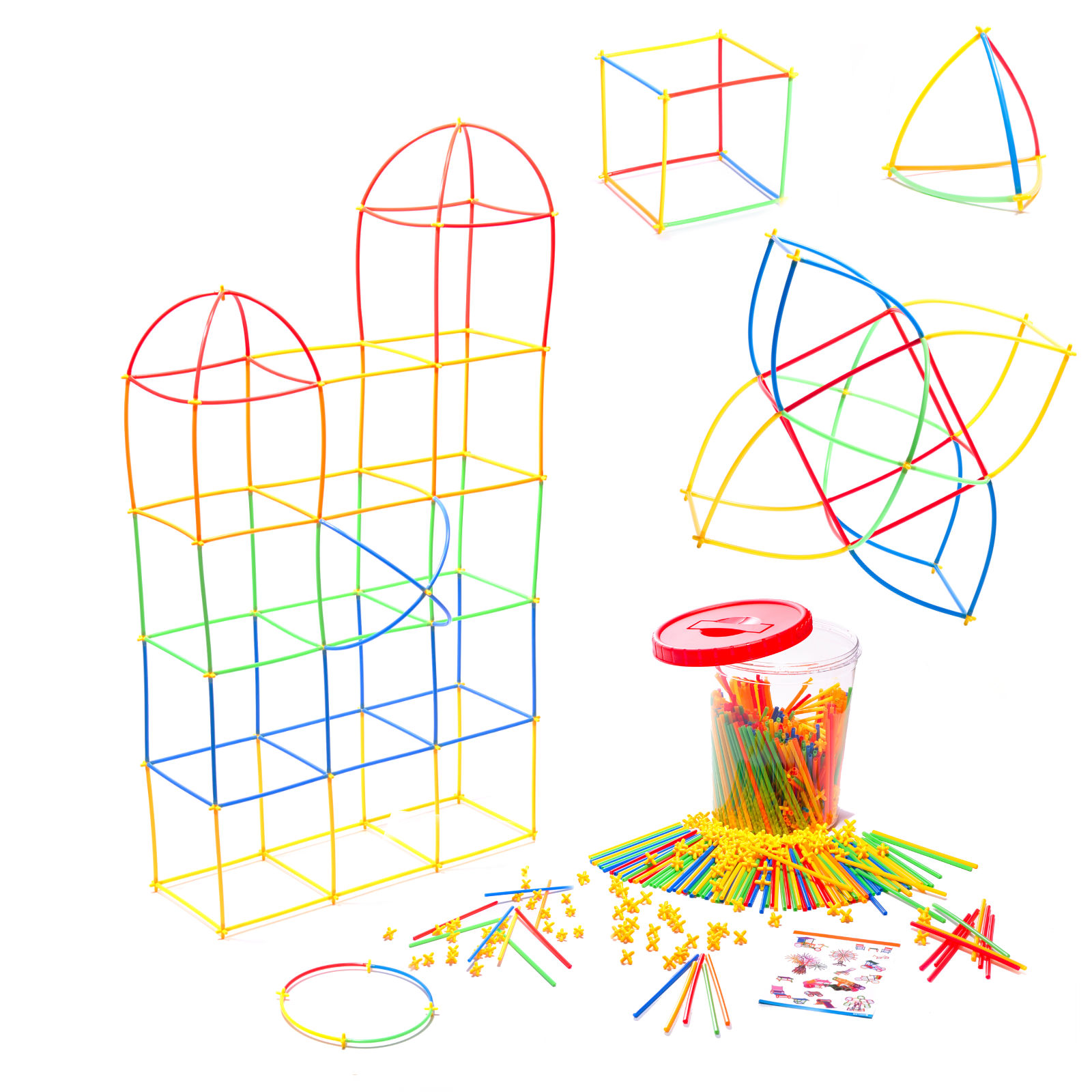 Szívószál építő készlet - 1000 db