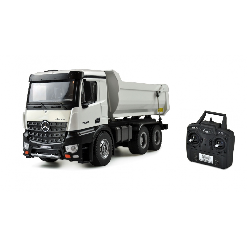 AMEWI Trade e.K. RC billenős Mercedes-Benz Arocs, professzionális, teljesen fémből készült, teljesen arányos, teherbírása 3,5 kg