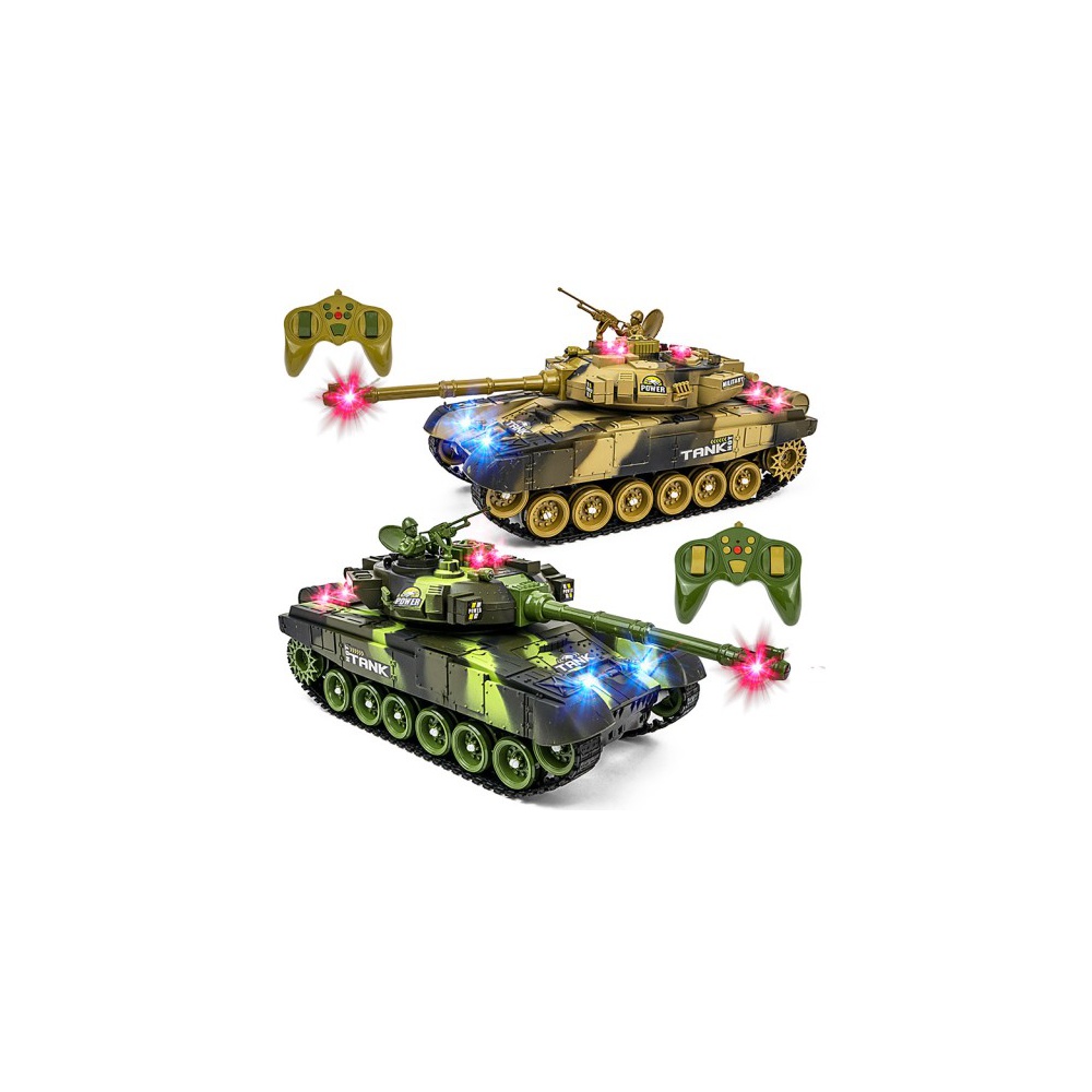 WAR TANK IR, 2 NAGY harci infravörös tank készlet, LED, hangok, torony, 100% RTR