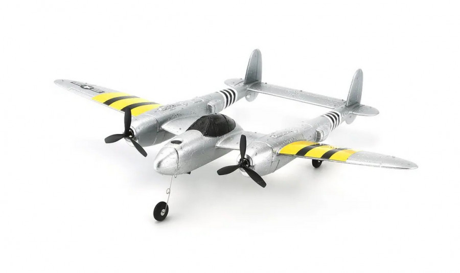 TPC: RC repülőgép P-38 Lightning 2,4 GHz RTF - ezüst