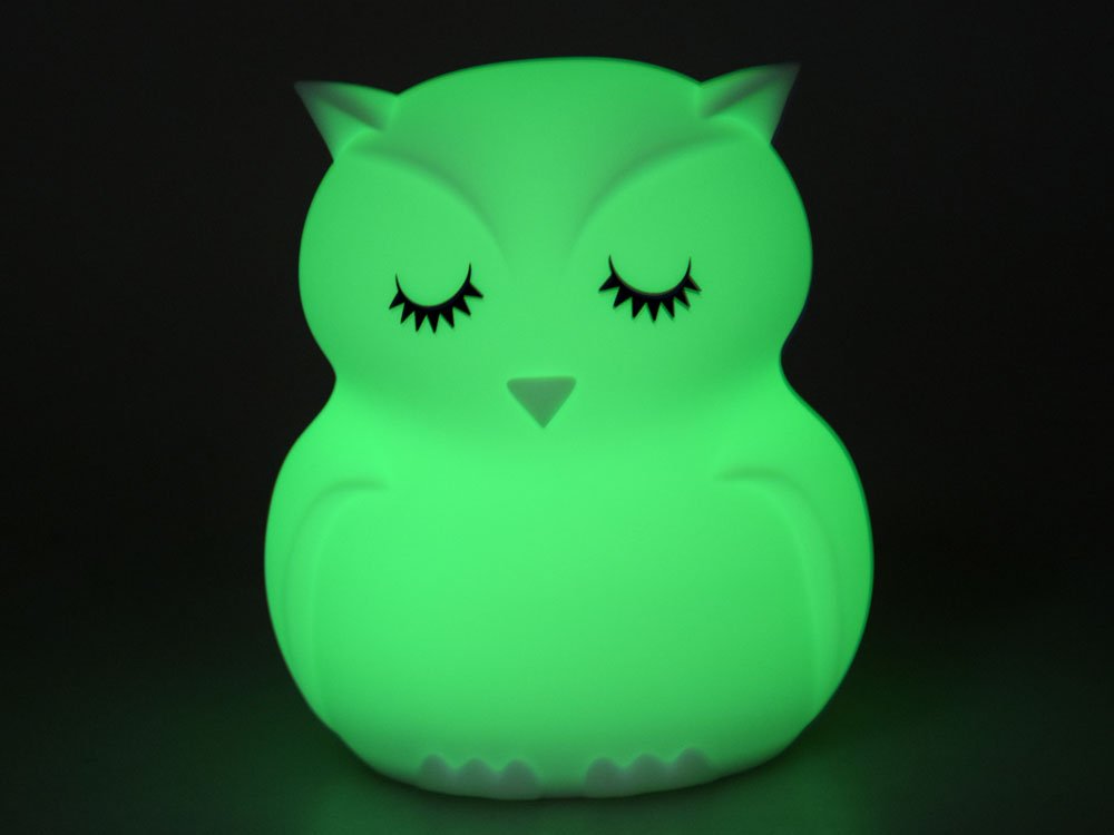 Bagoly szilikon LED éjjeli lámpa + távirányító