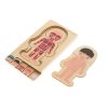 Fából készült Montessori puzzle testrészek - fiú