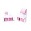 Fából készült babaház - rózsaszín, 70 CM, LED