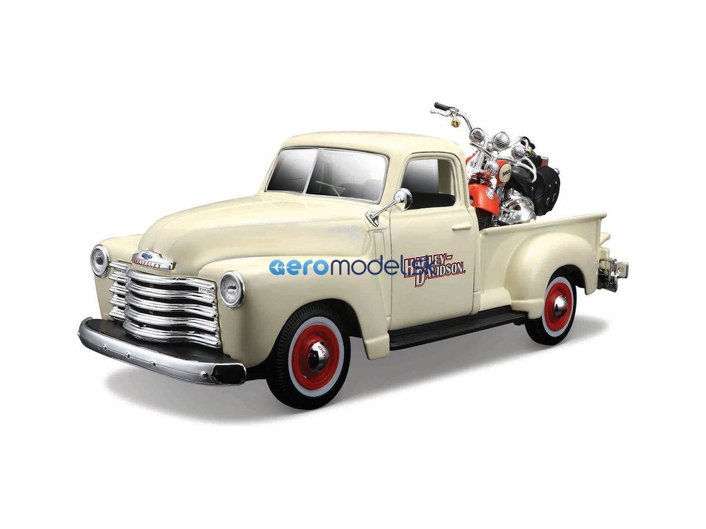 Maisto Harley-Davidson Custom - Chevrolet 3100 Pickup 1950, FLSTS Heritage Springer 2001 1:24