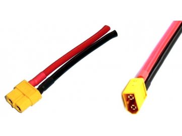 Pár spájkovacích káblov XT60 plugs with 12AWG 10cm káble - aeromodel.sk
