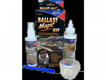 Práškové lepidlo Ballast Magic pre modelovú železnicu (sada)