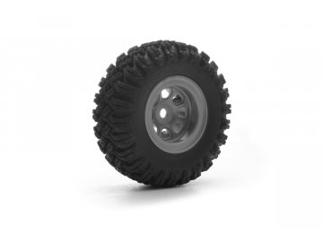 GRE24 Sada šedých ráfků a pneu MT crawler (4ks)