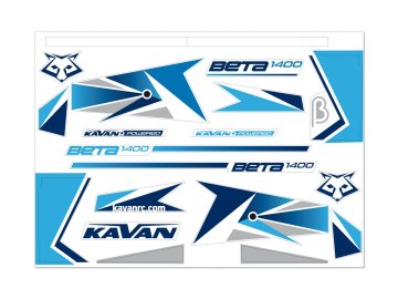 KAVAN Beta 1400 - sada modrých nálepek