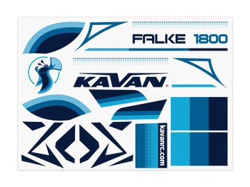 KAVAN Falke 1800mm sada nálepek - modrá