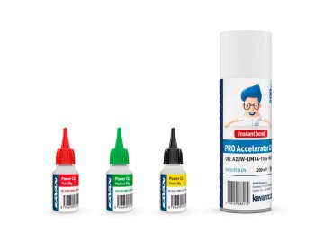 KAVAN POWER CA PACK vteř.lepidlo 3x20g (Ř,S,H) + aktivátor PRO 200ml (EN)