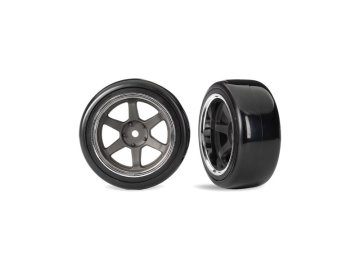 Traxxas kolo 1.9", grafitově šedý disk, pneu drift měkká přední (2)