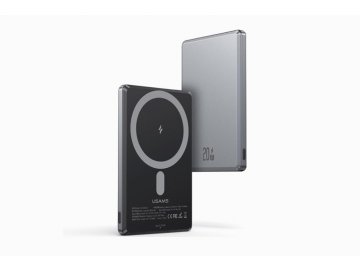 USAMS 10KCD22001 indukční powerbanka 5000mAh 20W - tmavě šedá (vč Aku)