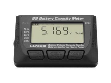 Tester LiPo akumulátorů 1-8S/servotester