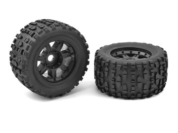 Monster Truck gumy - XL4S - Grabber - nalepené na černých diskách- 1 pár