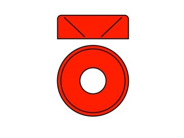 Hliníková podložka pro M4 šroub s zápustnou hlavou, venkovní průměr=10mm, červená, 10 ks.