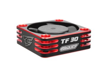 Ultra High Speed hliníkový větráček 30mm, černo/červený - 6-8,4V - konektor BEC černý