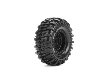 CR-CHAMP 1.0 - Kompletní 1/18 a 1/24 crawler kola s černými disky pro 7mm hex, 2 ks