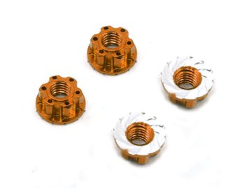 Hliníkové matice kol Lock Nut 4ks - Oranžové