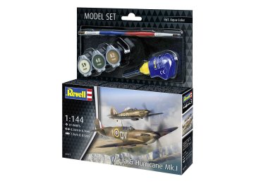 Revell: ModelSet lietadlo - Spitfire Mk.Ia & Hurricane Mk.I (1:144)