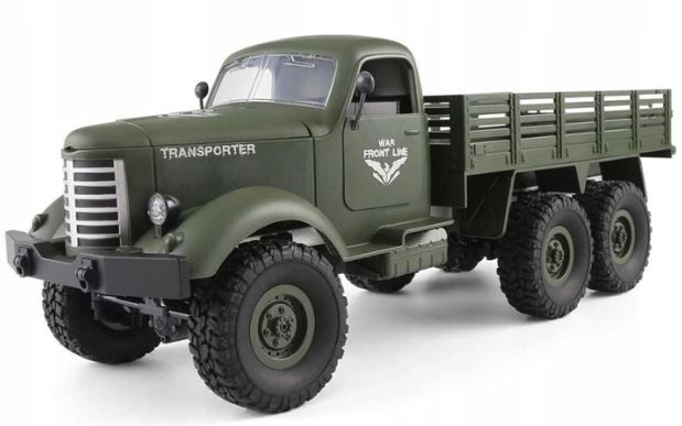 Vojenský transportný vozík 1:16, 6x6, 2,4 GHz, RTR - zelený