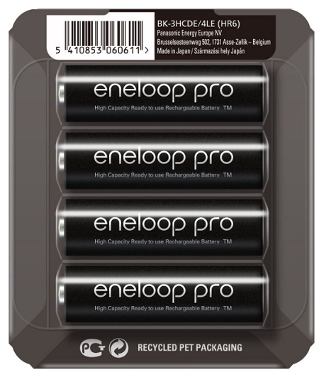 Nabíjateľné tužkové batérie Panasonic AA 1.2V 2500mAh Eneloop Pro 4 ks