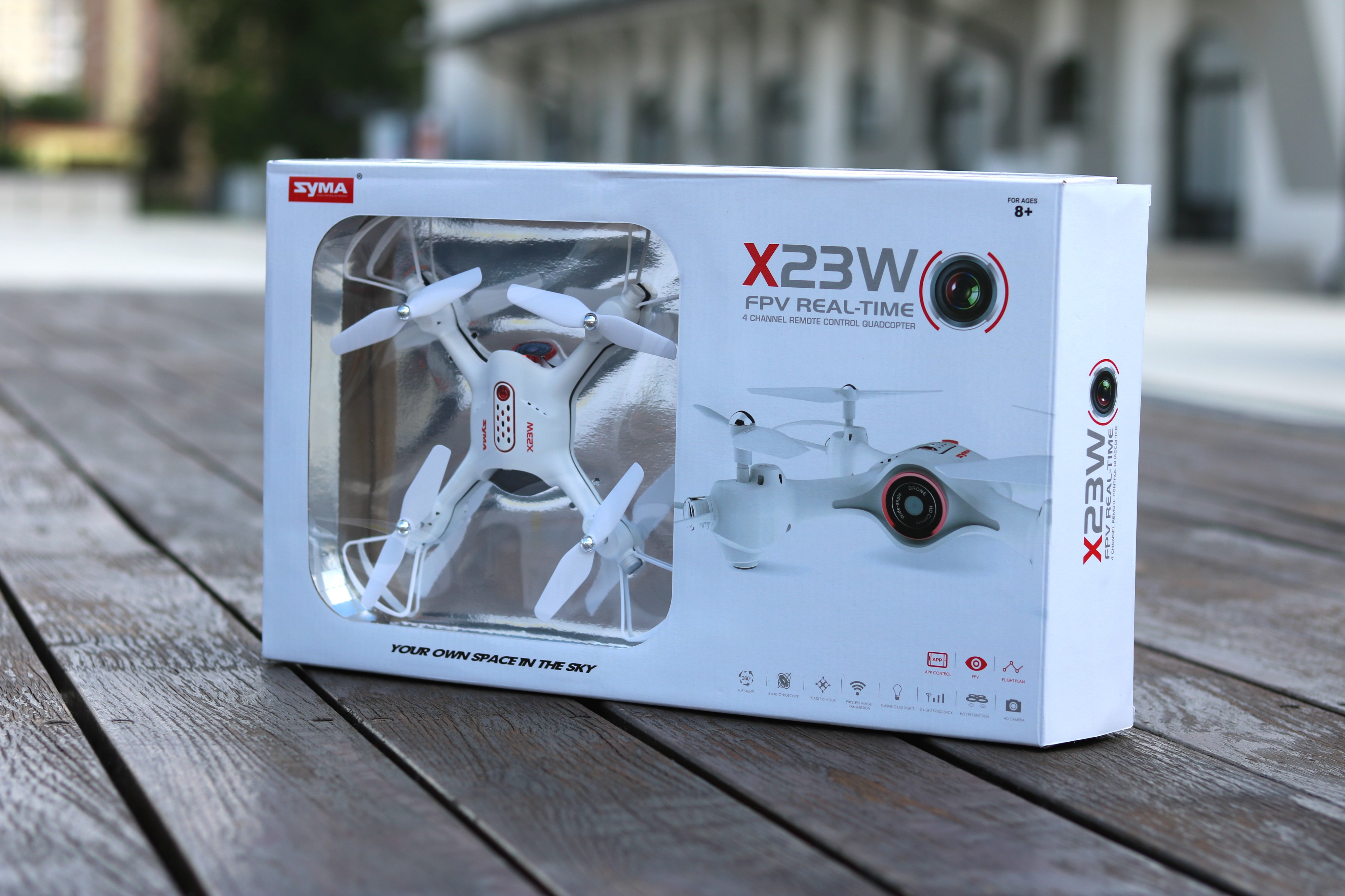 Syma X23W (FPV prenos, 2,4 GHz, gyroskop, auto-štart, vznášadlo, rozsah do 25 m) - black