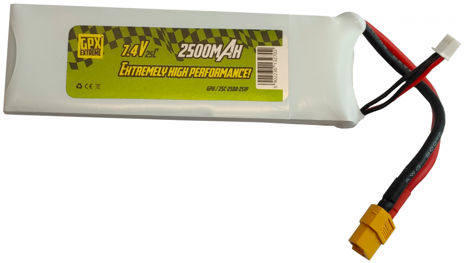 Batéria GPX Extreme: 2500mAh 7.4V 25C GPX Extreme