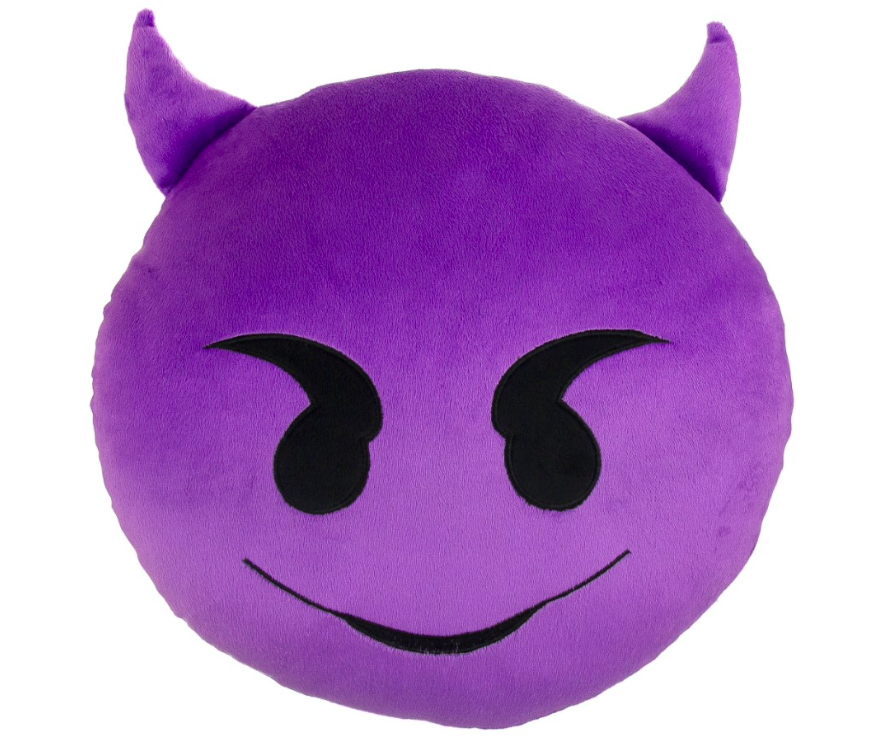 DEKORATÍVNY VANKÚŠ EMOJI EMOTE - FIALOVÝ DIABOL