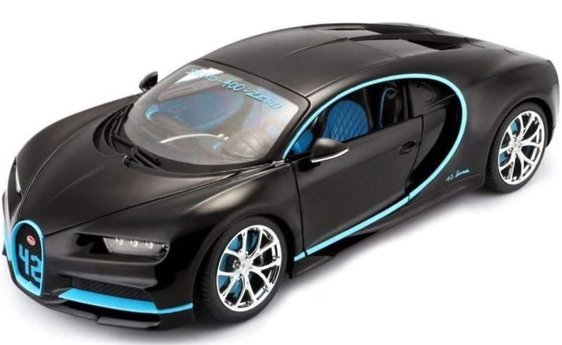 Kovový model auta Bburago Plus Bugatti Chiron 1:18 čierna