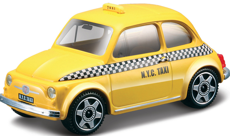 Kovový model auta Bburago Fiat 500 Taxi 1:43