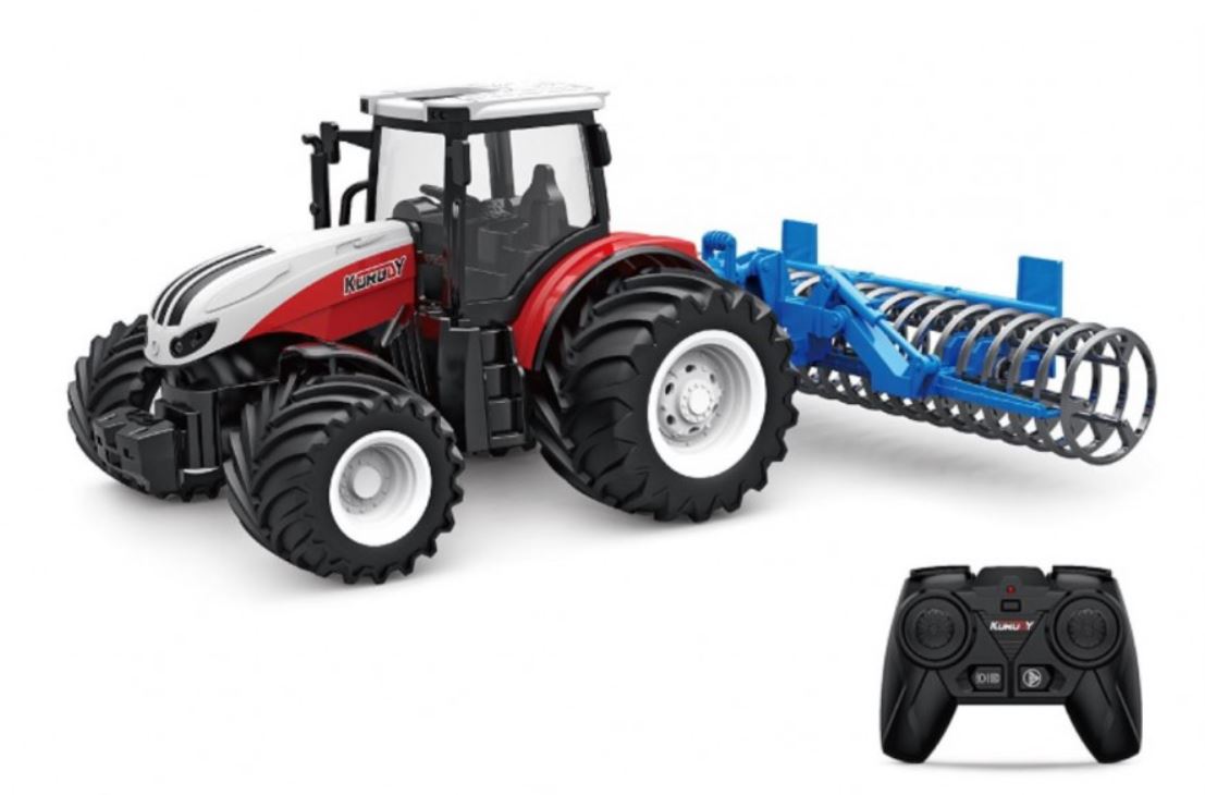 H-Toys Huina RC Poľnohospodársky traktor s kompaktorom 1:24 2,4 GHz RTR
