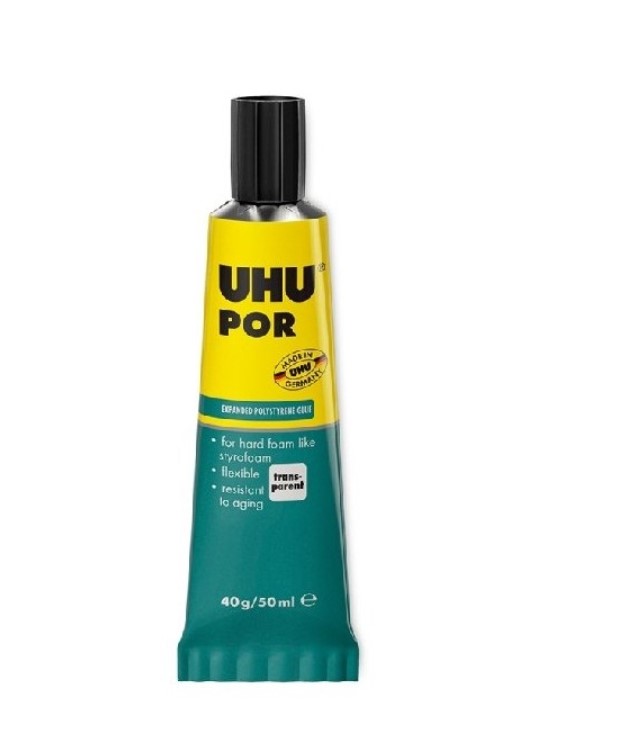 UHU UHU: POR 50ml/40g kontaktné lepidlo na penový polystyrén