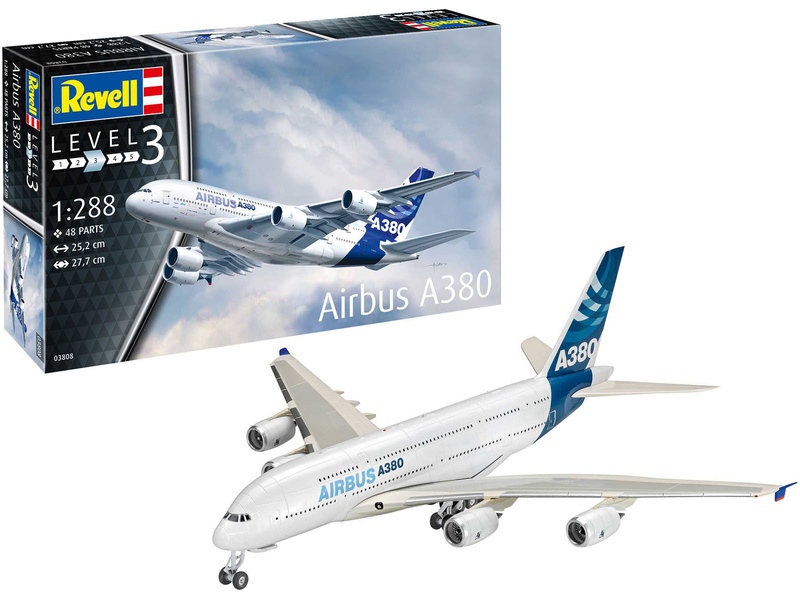 Revell Revell: Plastikový model lietadlo 63808 - Airbus A380 (1:288)