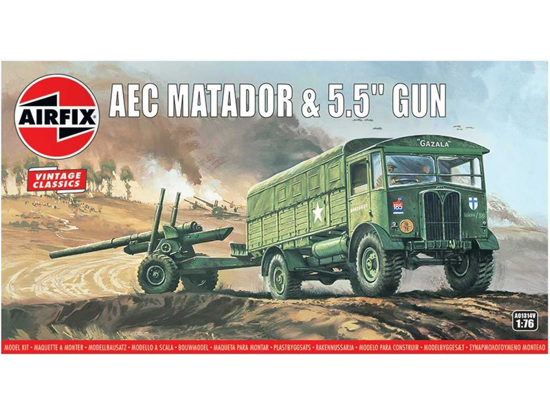 Airfix AEC Matador s 5,5" kanónom (1:76) (Vintage)