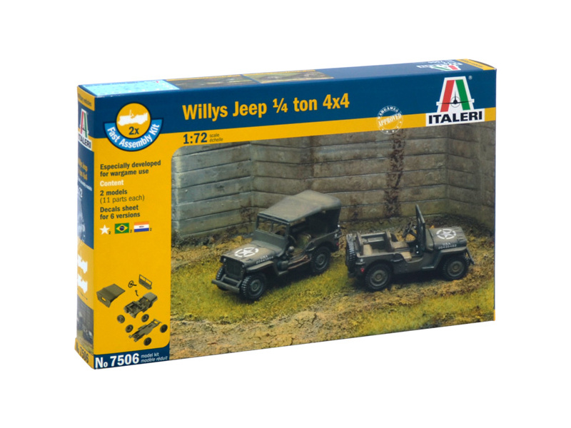 Italeri Easy Kit - nákladné auto 1/4 tony 4x4 (1:72)