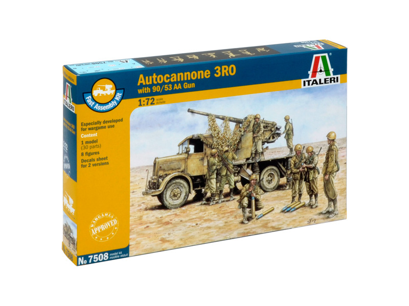 Italeri Easy Kit - Autokanón Ro3 s 90/53 AA kanónom (1:72)