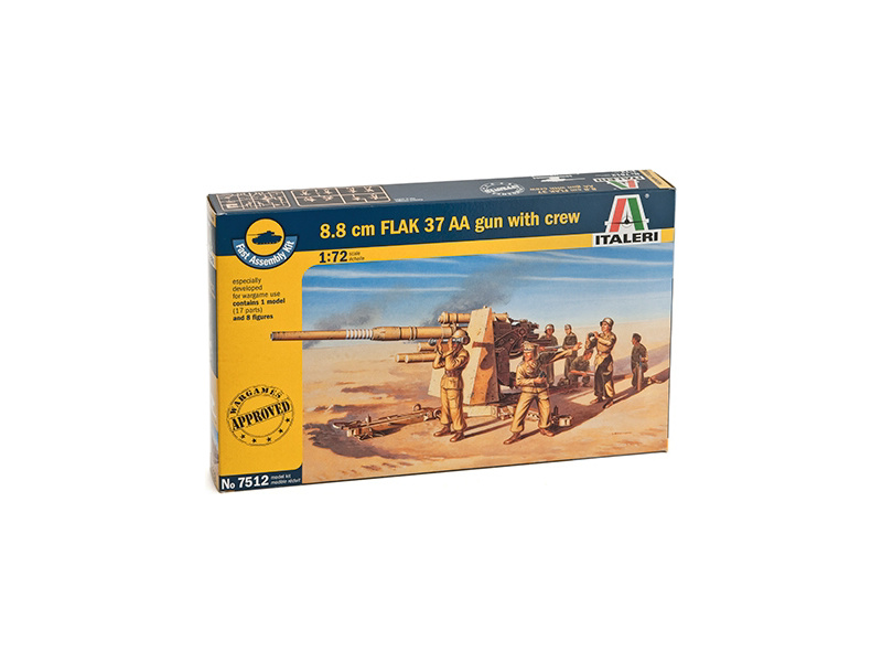Italeri Easy Kit - 8.8 CM FLAK 37 AA GUN s posádkou (1:72)