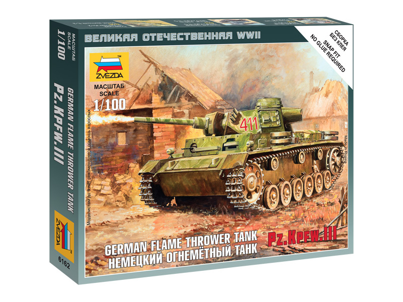 Zvezda Snap Kit - Panzer III s plameňometom (1:100)