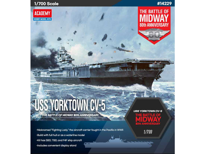 Academy USS Yorktown CV-5 Bitka o Midway (1:700)
