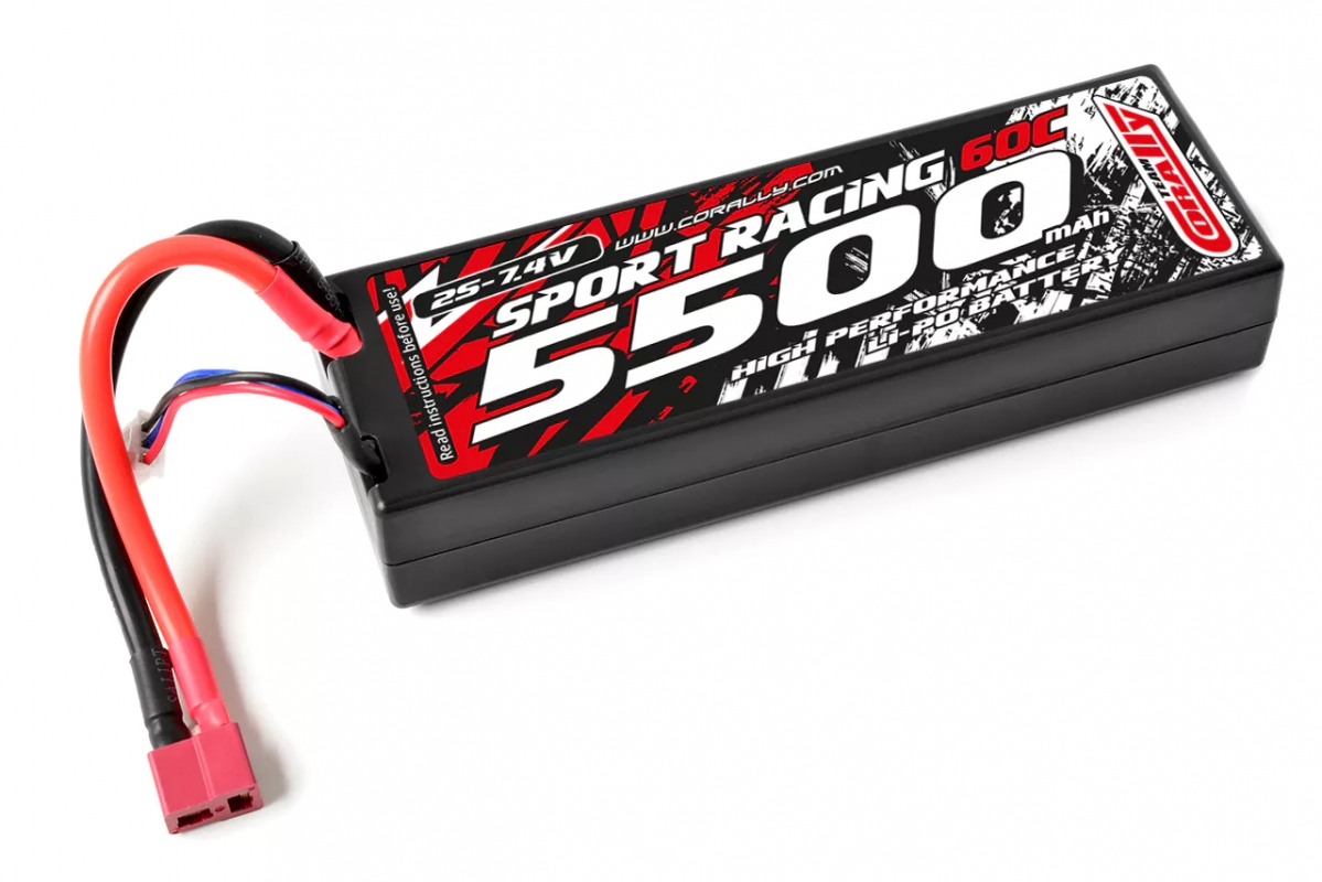 Team Corally Sport Racing 60C - 5500mAh - 7,4V 2S - LiPo Stick Hardcase - T-Dean batéria