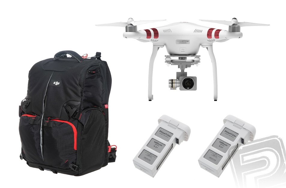 DJI - Phantom 3 Standard + 2 batérie naviac + DJI batoh pro Phantom 3 a 4