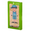 Drevené puzzle Montessori časti tela chlapec