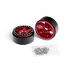 1.9'' Hliníkové beadlock disky šestipaprskové pro 1/10 crawler/expedice červené - 2 ks