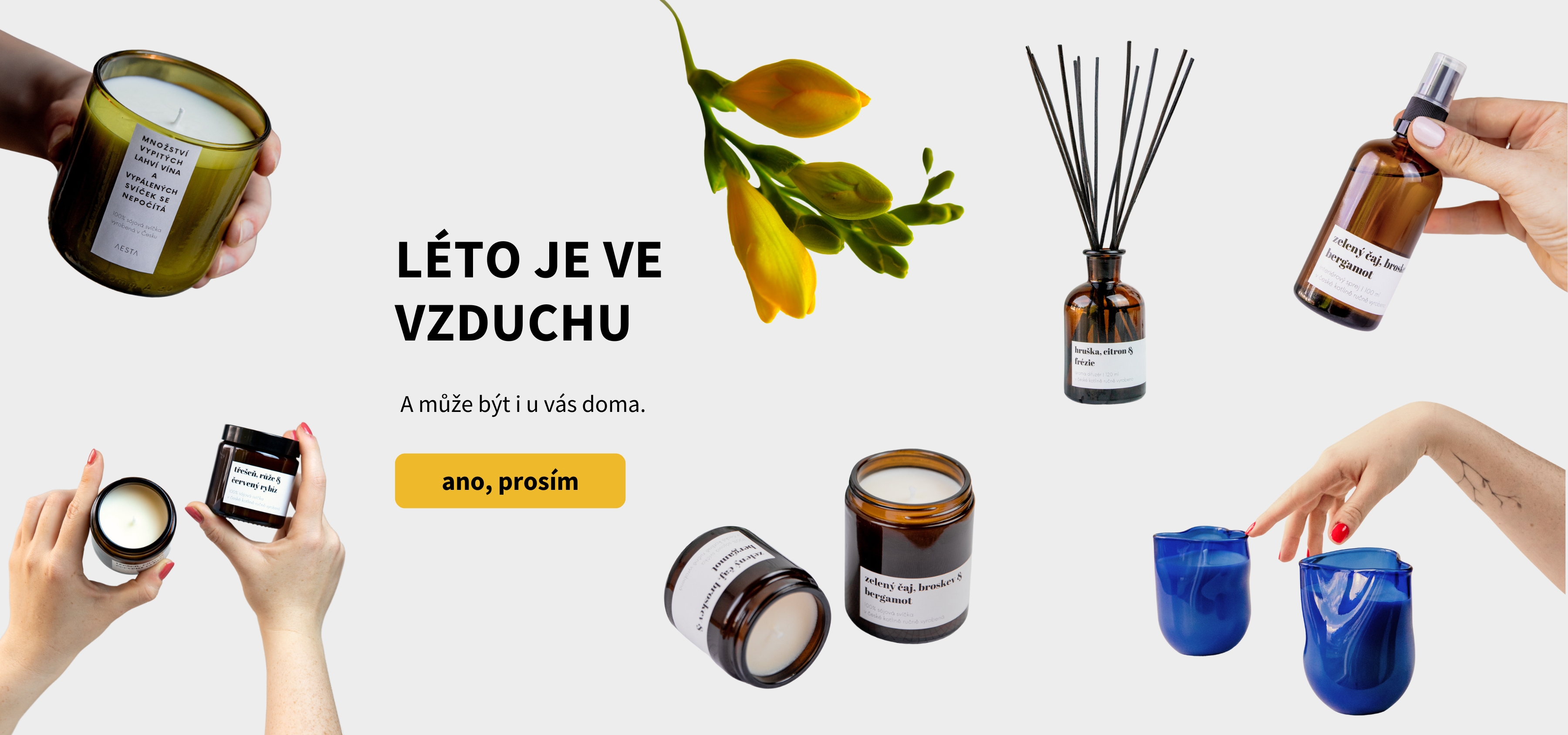 sojove svicky jarní vůně difuzéry spreje