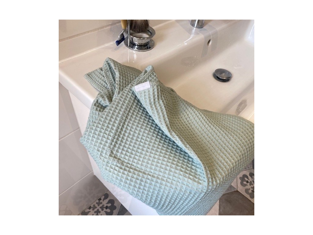 AKCE - Bavlněný ručník/osuška s vaflovým vzorem - Mentolová (Mint Green)