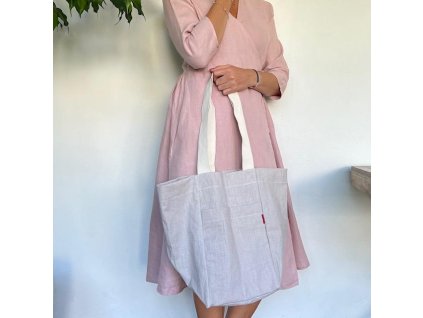 10837 taska lnena l s kapsou ice grey