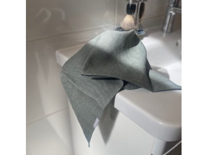 Lněný ručník / osuška - Šedozelená (Olive Green)